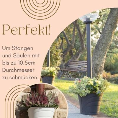 Bama Tulipano Bloempot 5L 34.5x19x30 cm 4 Stuks Antraciet