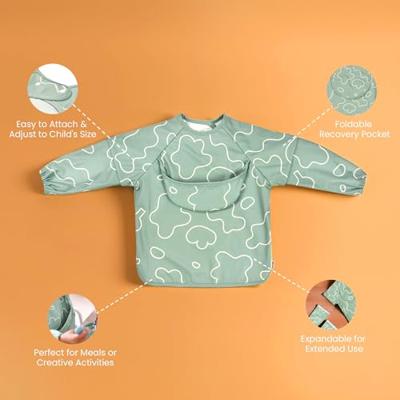 Meegroeislabbetje met mouwen 2-in-1 BEABA Playful saliegroen Meegroeislabbetje met mouwen 2-in-1 BEABA Playful saliegroen