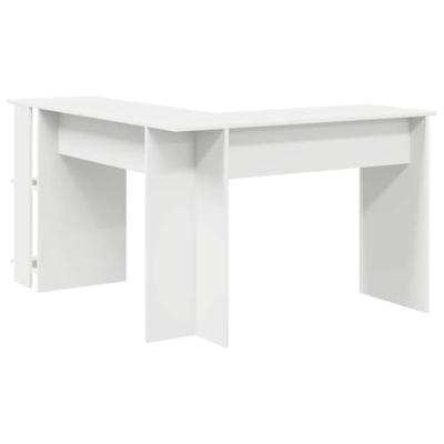 Hoekbureau met opslageenheid met plank Wit 140 x 113.5 x 75 cm - thumbnail