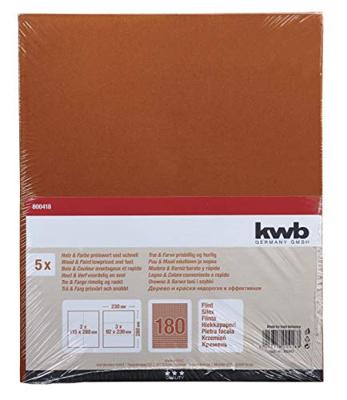 kwb 800418 Schuurpapier Korrelgrootte (num) 180 (l x b) 280 mm x 230 mm 5 stuk(s)