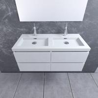 Mueller Brazil wastafelmeubel 120cm hoogglans wit 2 kraangaten - thumbnail