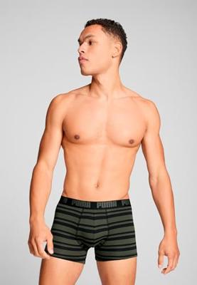 Puma Boxershorts Everyday Heritage Stripe 2-pack Forest Night Tonal-XL