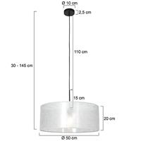 Steinhauer HanglampSparkled 50cm met zilvergrijze kap - 8153ZW - thumbnail