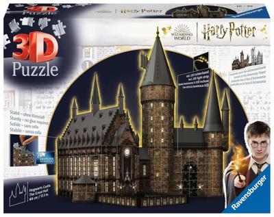 Ravensburger 3d-puzzel harry potter hogwarts grote zaal night edition.