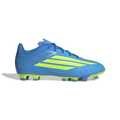 adidas F50 Club Gras / Kunstgras Voetbalschoenen (MG) Kids Blauw Neongeel