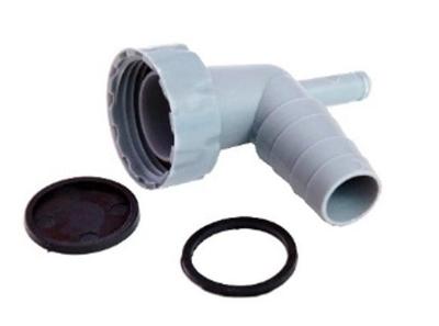 Kirchhoff ECO-SAVE kunststof apparaataansluiting 90°, grijs, 1"x 3/4"-mondstuk, met condensaansluiting - 988379019