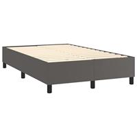 Boxspring met matras kunstleer grijs 120x190 cm - thumbnail