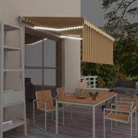 VidaXL Luifel handmatig uittrekbaar rolgordijn led 3x2,5 m geel en wit - thumbnail