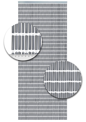Vliegengordijn Hulzen Zilver Metallic - 100cm x 240cm
