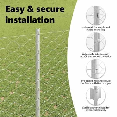VidaXL Hek met paal zilver 1,5 x 10 m staal
