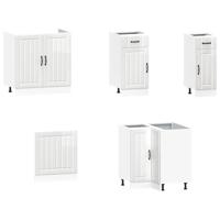 11-delige Keukenkastenset Kalmar bewerkt hout glanzend wit - thumbnail