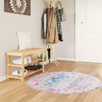 VidaXL Vloerkleed wasbaar anti-slip ø 120 cm meerkleurig - thumbnail