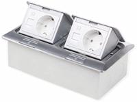 LEDmaxx 105627 2-voudig Vloerinbouw-contactdoos Met Cat5-bus, Aanraakbeveiliging Aluminium - thumbnail