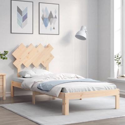 Bedframe met hoofdbord massief hout