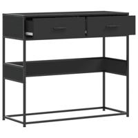 Wandtafel 90x35x80 cm bewerkt hout zwart - thumbnail