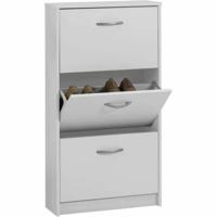 Schoenenkast - Wit decor - 3 kleppen - 6 paar - L58,5 x H104,5 x D17 cm - Made in Germany - thumbnail