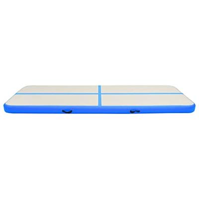 VidaXL Gymnastiekmat met pomp opblaasbaar 500x100x15 cm pvc blauw