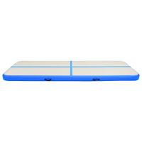 VidaXL Gymnastiekmat met pomp opblaasbaar 500x100x15 cm pvc blauw - thumbnail