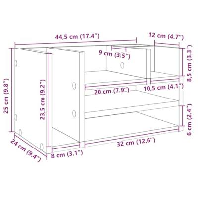 VidaXL Bureau organiser 44,5x24x25 cm bewerkt hout gerookt eikenkleur VidaXL Bureau organiser 44,5x24x25 cm bewerkt hout gerookt eikenkleur