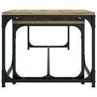 Salontafels 2 st bewerkt hout sonoma eikenkleurig - thumbnail