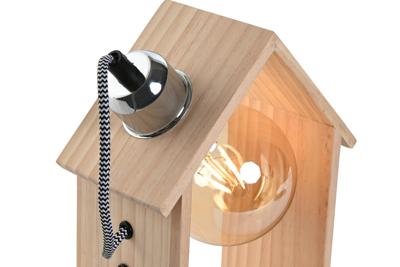 Bureaulamp Home ESPRIT Bruin Zilverkleurig Natuurlijk Hout Pijnboom 50 W 220 V 18 x 10 x 25 cm