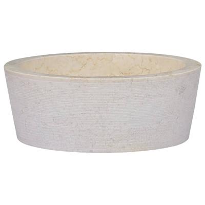 VidaXL Gootsteen ø40x15 cm marmer crèmekleurig