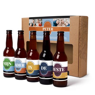 Bierpakket met individueel gepersonaliseerd flesjes