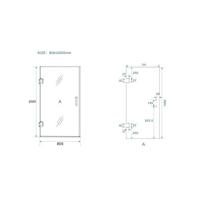 OUTLET Nisdeur Wiesbaden zonder profiel 80x200cm 8mm NANO coating - thumbnail
