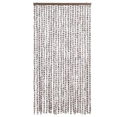 VidaXL Vliegengordijn 100x230 cm chenille taupe en wit VidaXL Vliegengordijn 100x230 cm chenille taupe en wit