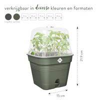 Elho green basics growpot square all-in-1 leaf green 15 - thumbnail
