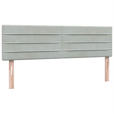 Boxspring met matras fluweel lichtgrijs 140x210 cm