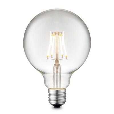 Edison Vintage LED filament lichtbron Globe - Helder - G95 Deco - Retro LED lamp - 9.5/9.5/13.5cm - geschikt voor E27 fitting - Dimbaar - 4W 440lm 3000K - warm wit licht
