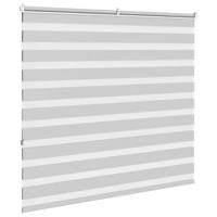 VidaXL Zebra rolgordijn 155x150 cm stofbreedte 150,9 cm lichtgrijs - thumbnail