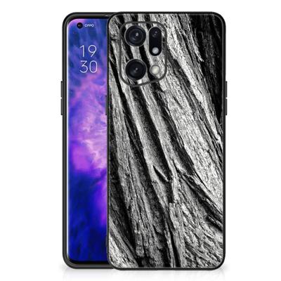 Houten Print Telefoonhoesje OPPO Find X5 Pro Boomschors Grijs