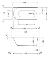 Ligbad Duravit D-Neo Inbouw 150x75x48.5 cm Wit Duravit - thumbnail