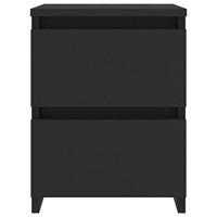 Nachtkastjes 2 st 30x30x40 cm spaanplaat zwart - thumbnail