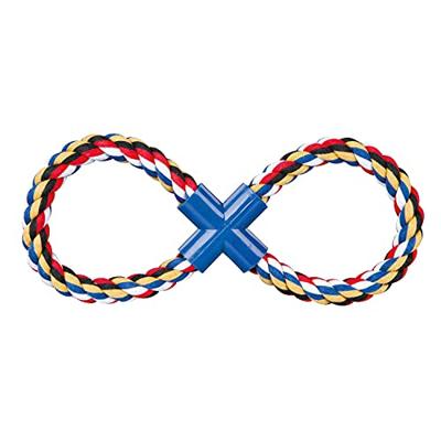 TRIXIE DUBBEL-TREKSPEELTJE 8 VORMIG FLOSTOUW ASSORTI 35 CM 3 ST