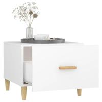 Salontafels 2 st 50x50x40 cm bewerkt hout wit - thumbnail