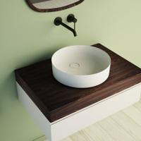 Opbouw Waskom Ideavit Solidfloat 40x40x12 cm Solid Surface Mat Wit - thumbnail