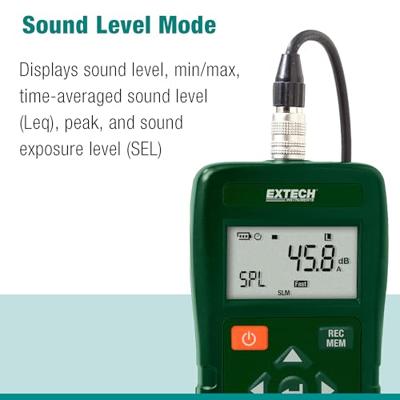 Extech SL400 Decibelmeter Datalogger 30 - 143 dB 20 Hz - 8 kHz USB