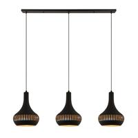 Freelight Hanglamp Canna 3 lichts L 120 cm Ø 25 cm zwart goud - thumbnail