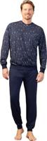 Marine blauwe heren pyjama Hajo - thumbnail