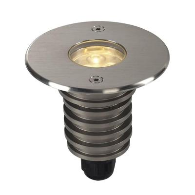 SLV DASAR 92 LED HV rond edelstaal 1xLED 3000K 233520 Vloerinbouwlamp LED 5.5 W RVS (geborsteld)