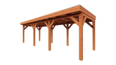 Trendhout Overkapping Refter XL 785x285 cm- Plat dak- Onbehandeld lariks Douglas hout- Trendhout