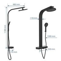 SCHÜTTE hoofddoucheset met thermostaatblad samoa rain matzwart - thumbnail