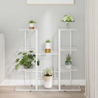 VidaXL Bloemenstandaard 94,5x25x89 cm ijzer wit - thumbnail