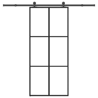 Schuifdeur met beslag 90x205 cm ESG-glas en aluminium