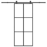 Schuifdeur met beslag 90x205 cm ESG-glas en aluminium - thumbnail
