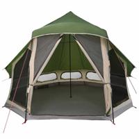 VidaXL Familie tipi tent tipi met dak groen 404 x 370 x 270 cm - thumbnail