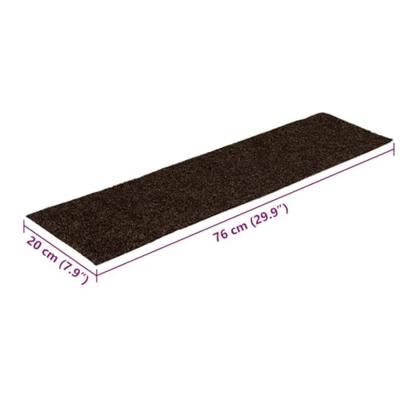 15 st Trapmatten zelfklevend rechthoekig 76x20 cm bruin